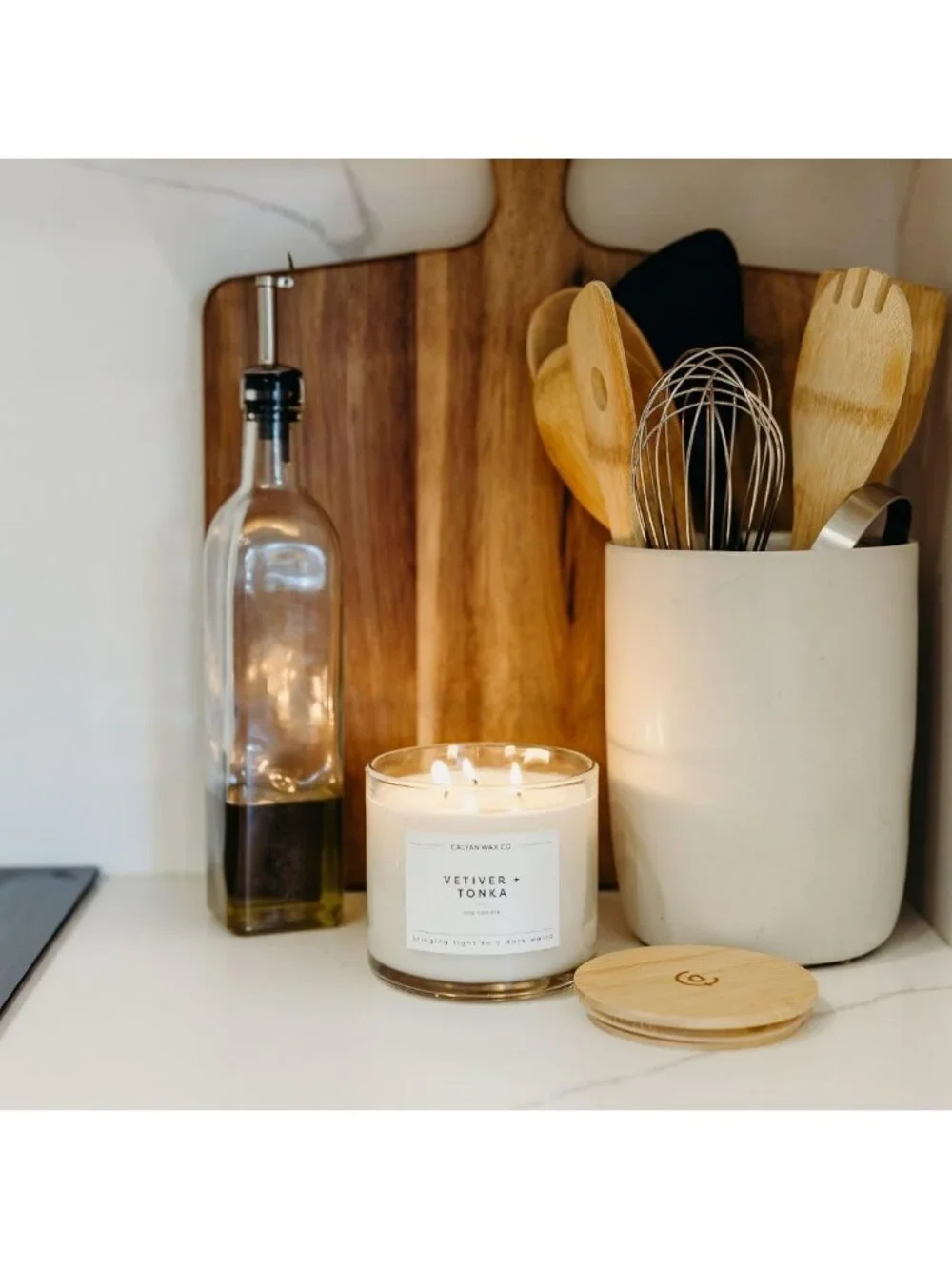 Vetiver & Tonka 3-Wick Luxury Scented Candle | Long Lasting 43 Hour Burn